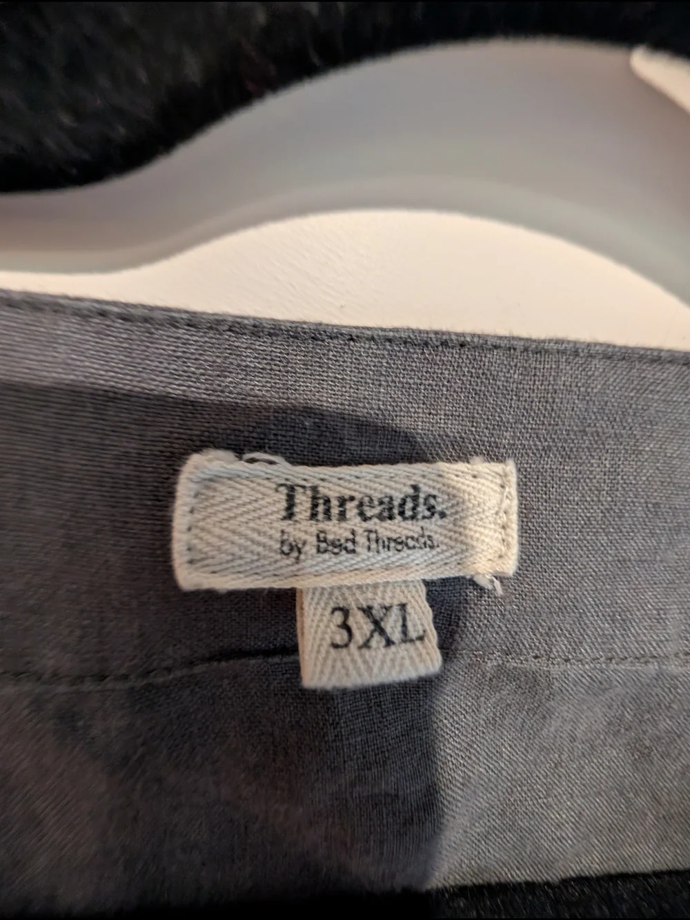 Gray Linen Two-Piece Set PJs - Relaxed Tee & Drawstring Pants - Picture 5 of 8